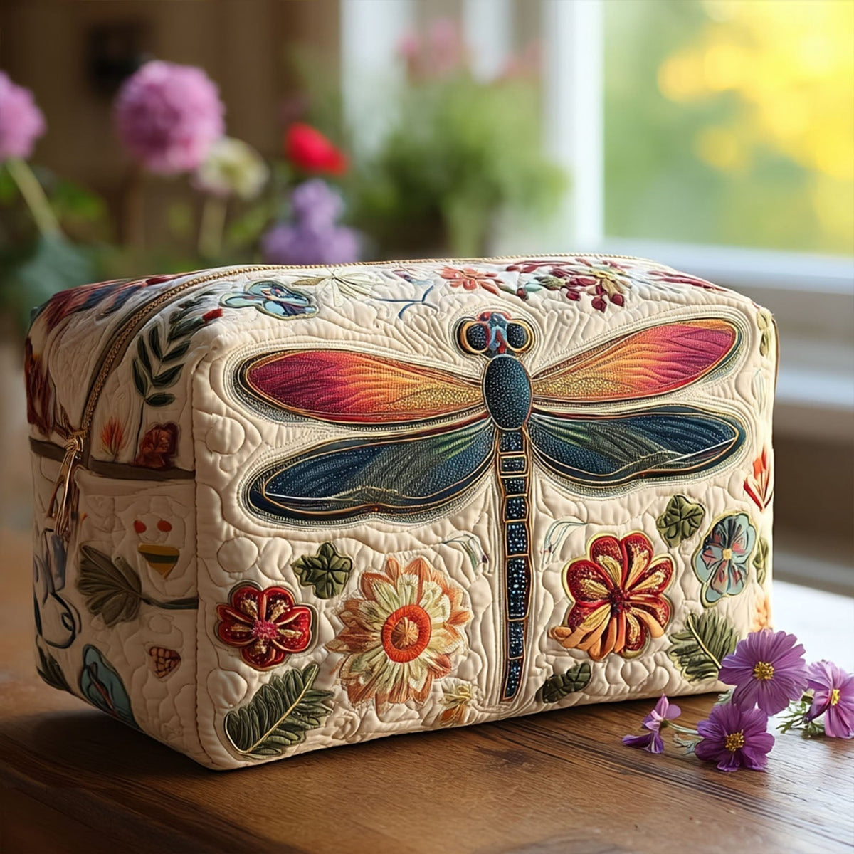 Quilted Makeup Bag with Light Dreamcatcher