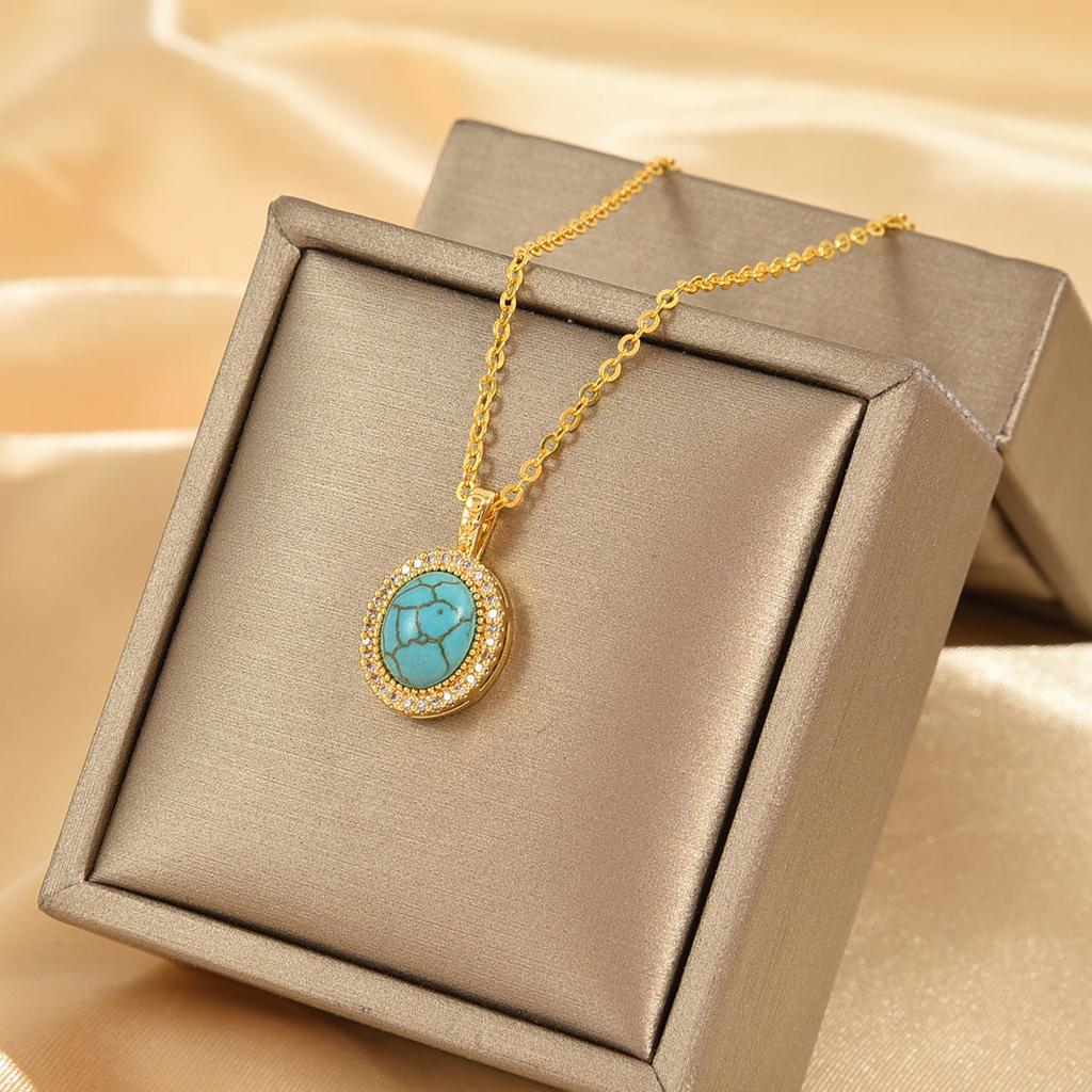 Calysse Necklace “Azure Bloom” | Gold
