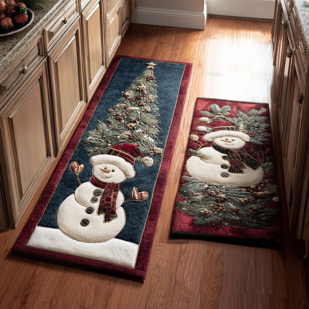 Non-Slip Kitchen Rug – Winter with Snowy Details