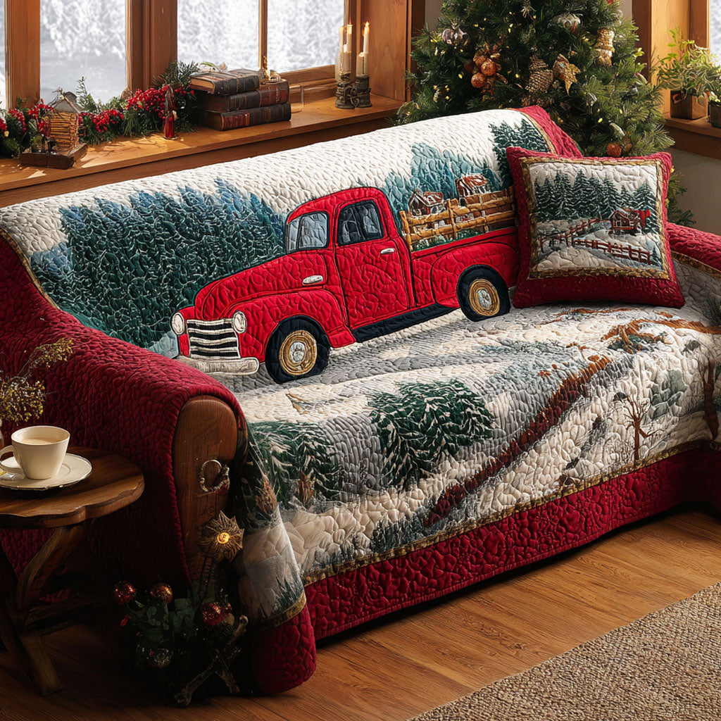 Quilted Sofa Cover – with Christmas Pattern