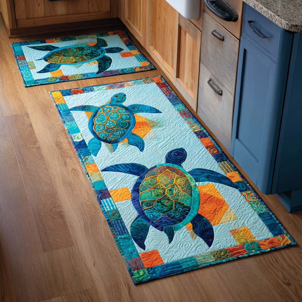 Non-Slip Kitchen Rug with Relaxed Coastal Atmosphere