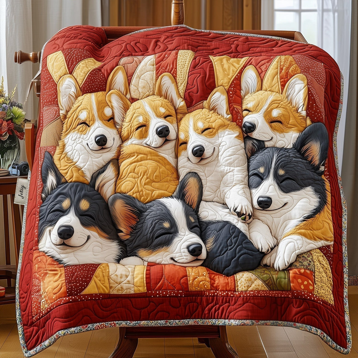 Quilted Blanket – Corgi Cuddle Team