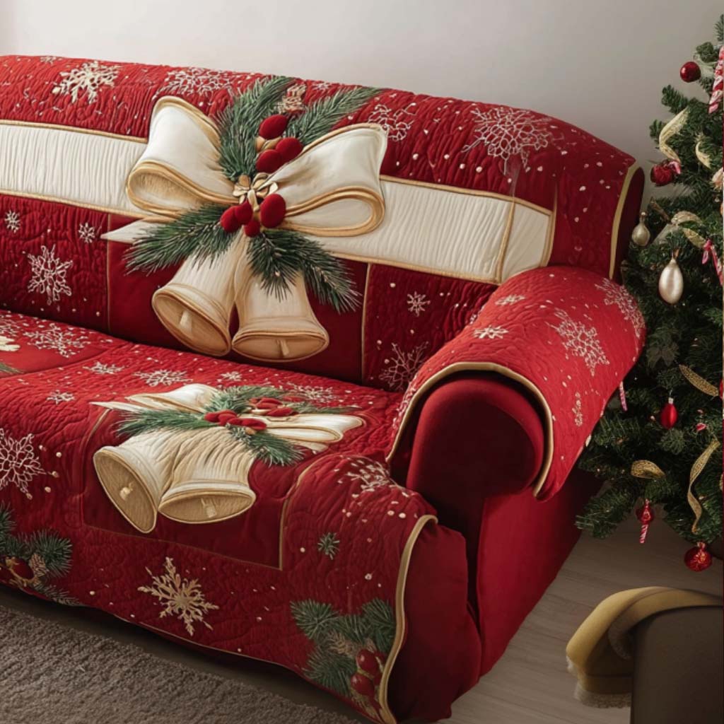 Quilted Sofa Cover with Christmas Design