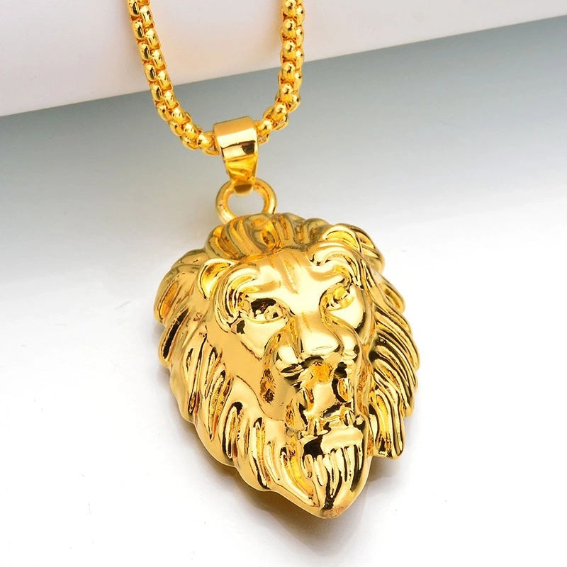 Dominion Necklace with Lion Pendant | White Gold