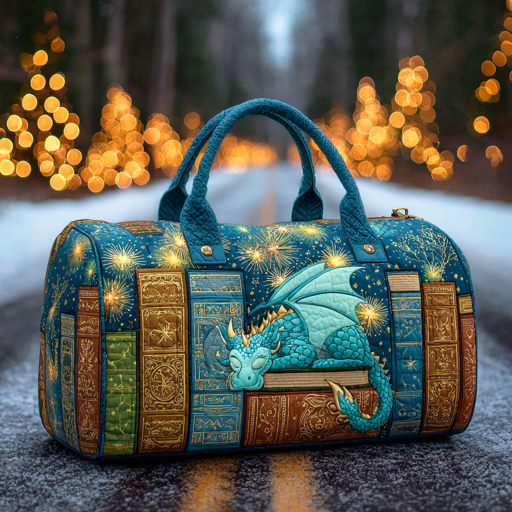 Quilted Travel Bag – Dragon and Magic Book