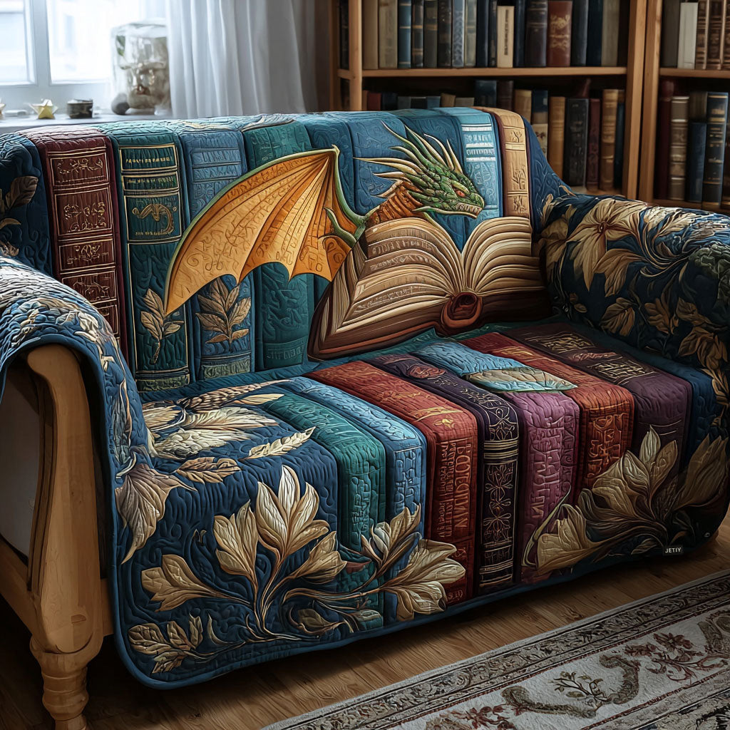 Quilted Sofa Cover – with Legendary Dragon