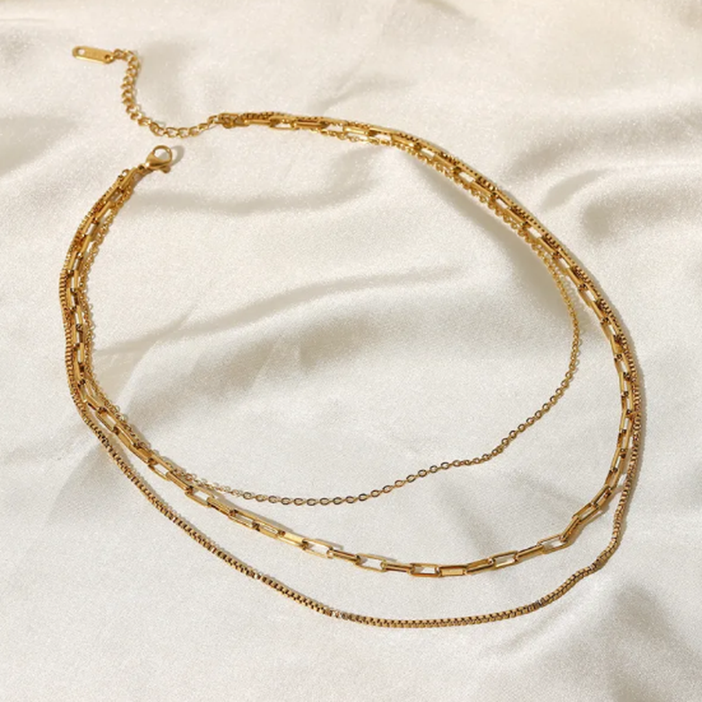 Triple-Layer Necklace in Stainless Steel