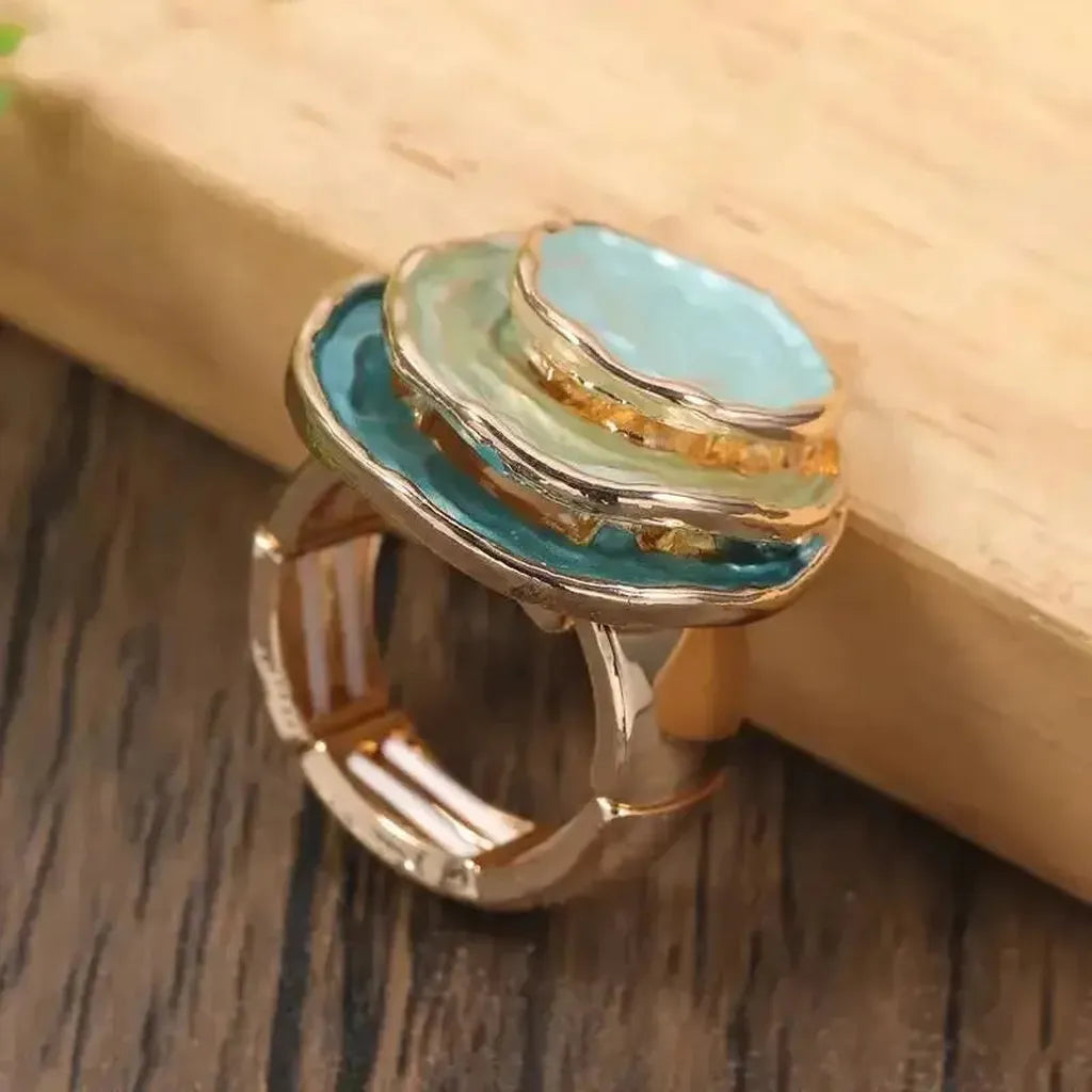 Triple-Row Retro Ring