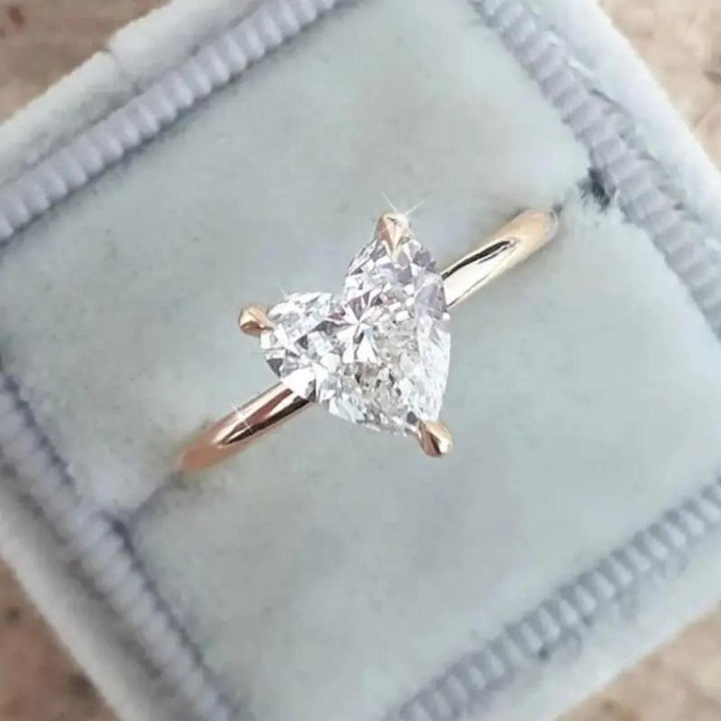 Thin Ring with Zirconia Heart