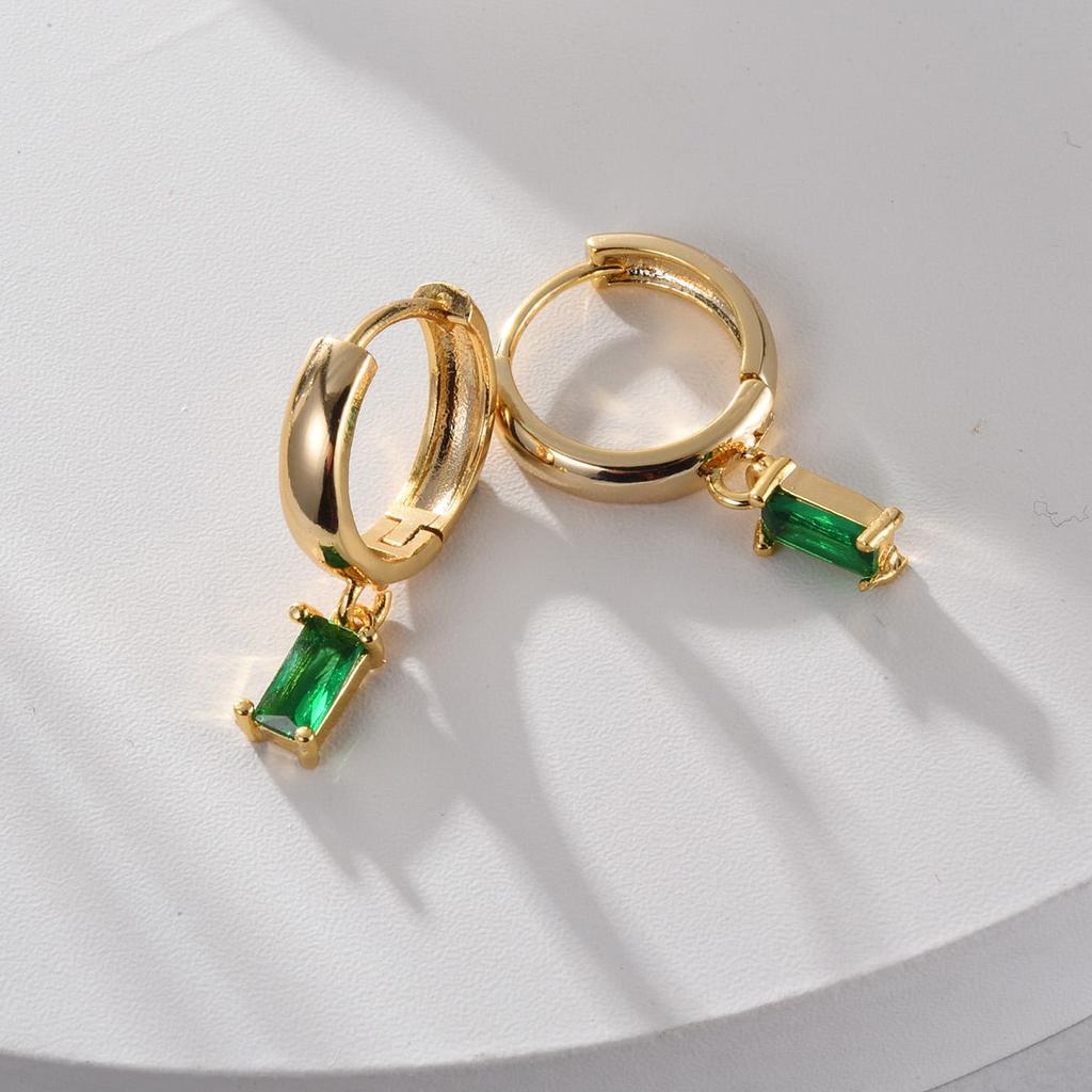 Louisa Elegant Earrings with Emerald