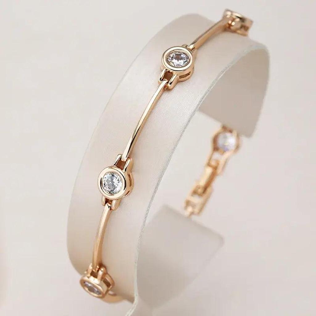 Elegant Bracelet with Zirconia in Gold