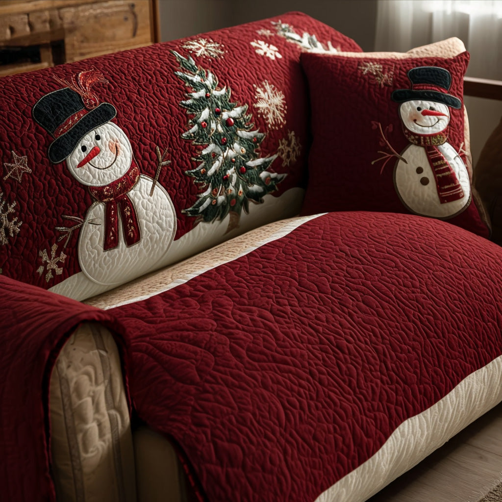 Quilted Sofa Cover with Christmas Pattern