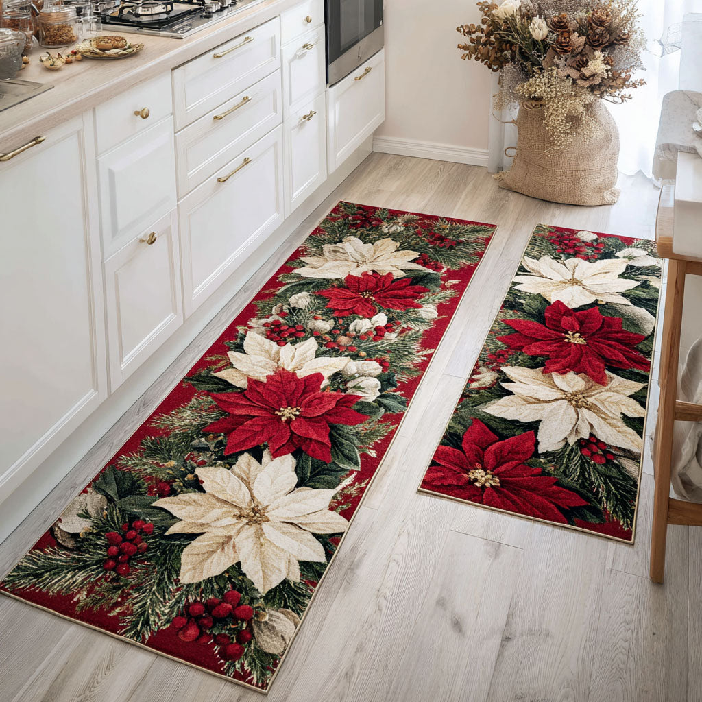Non-Slip Kitchen Rug – Festive Christmas
