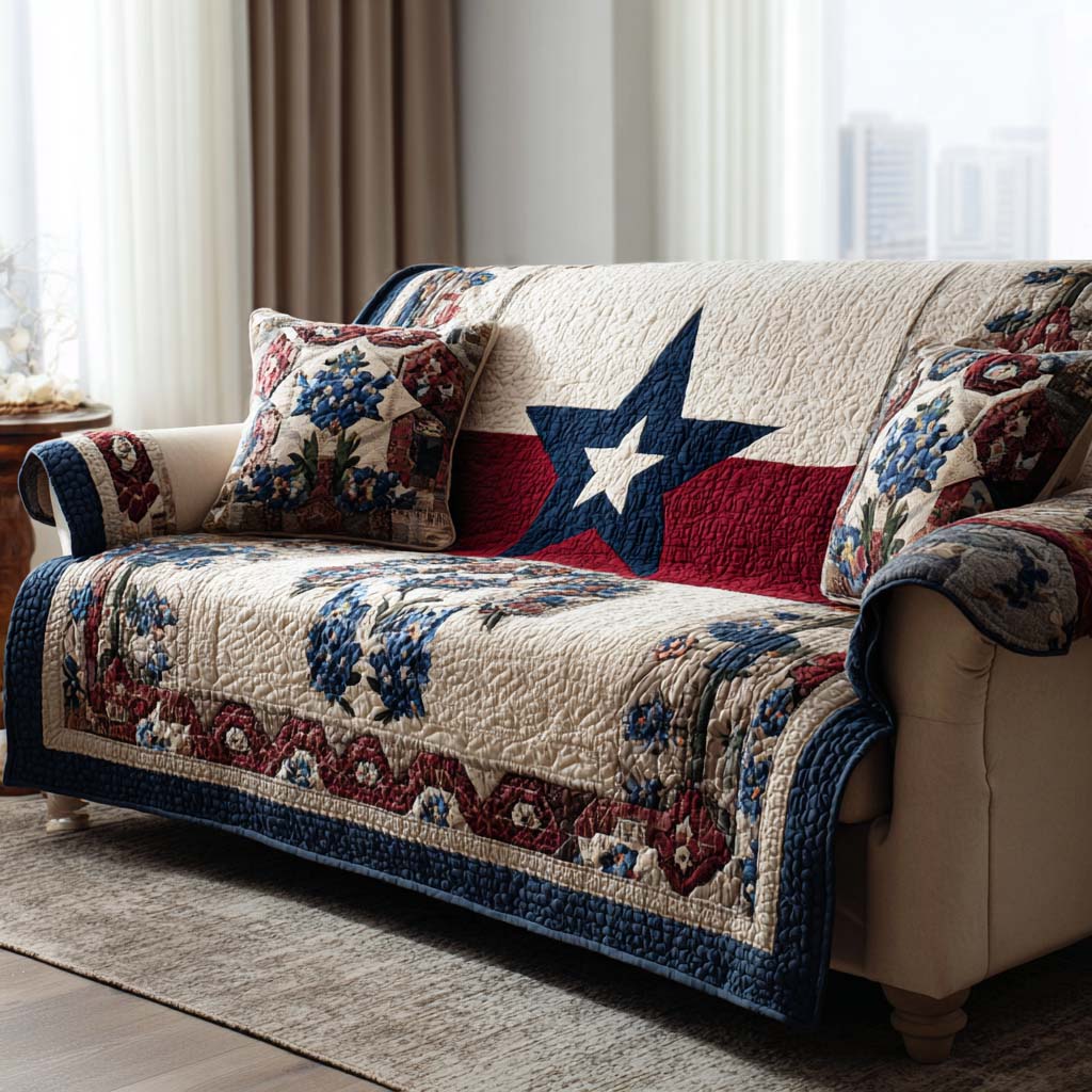 Quilted Sofa Cover – American Style