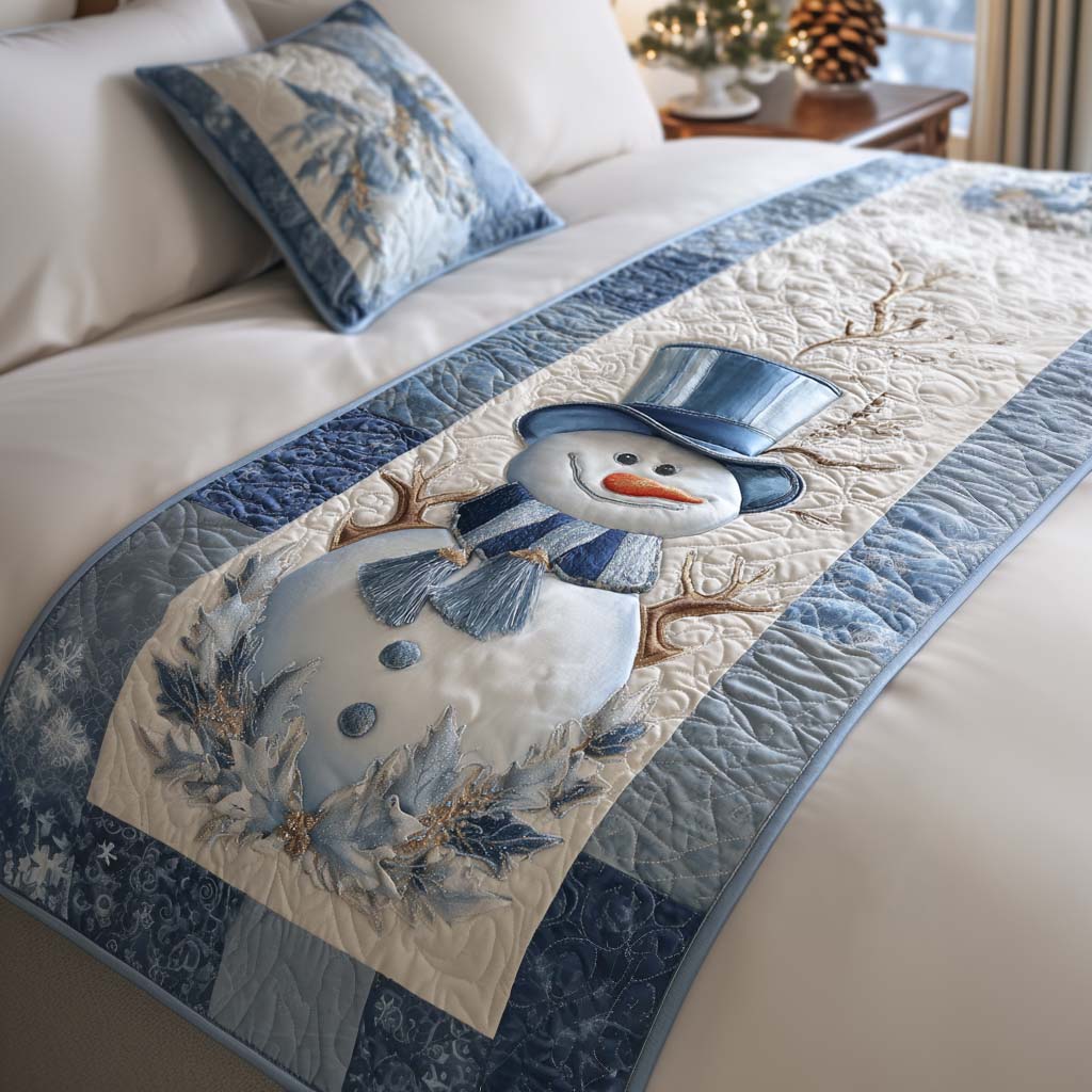 Quilted Bed Runner – Frosty Charm