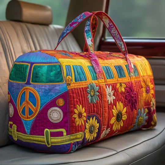Quilted Travel Bag – Hippie Bus in Retro Look