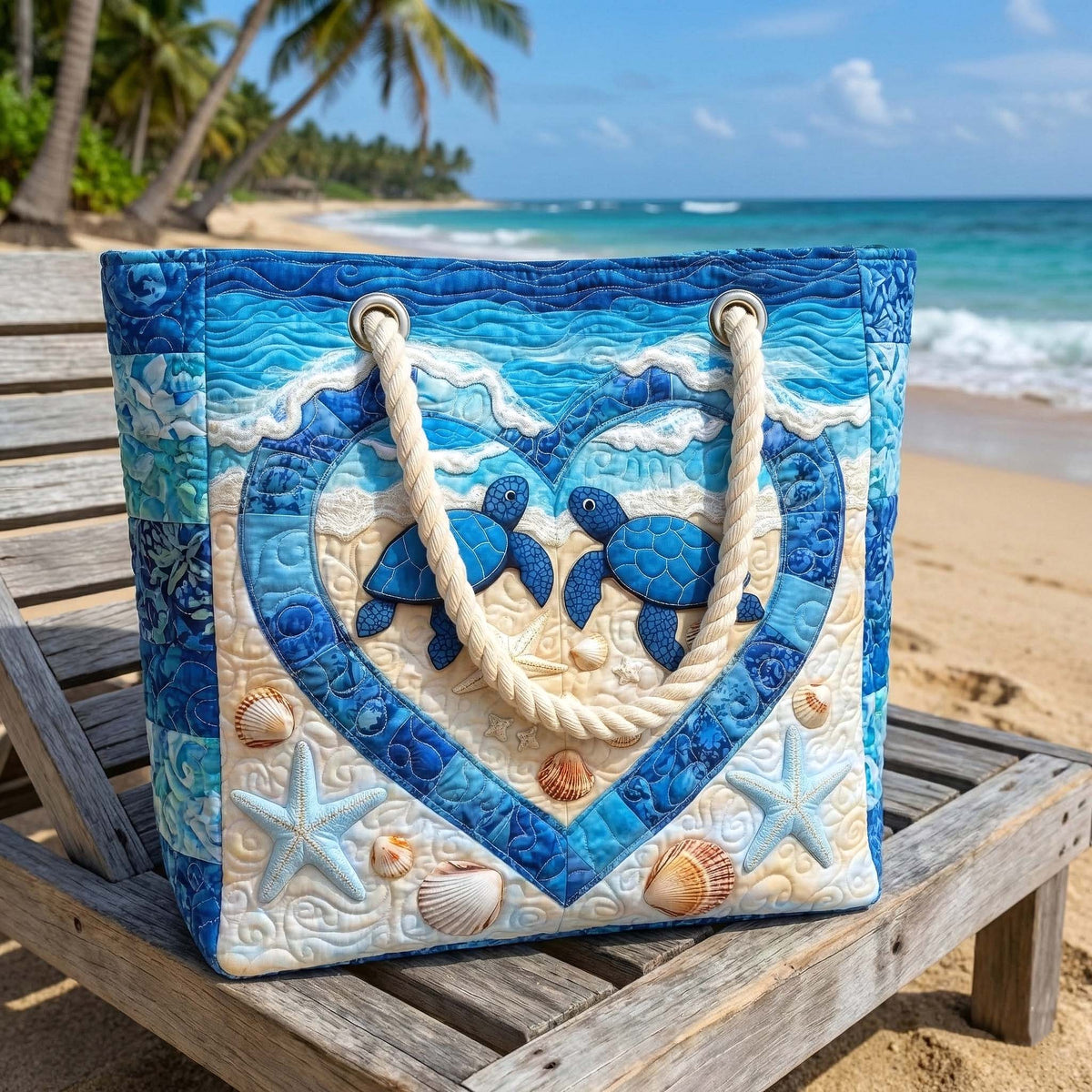 Handmade Beach Bag | Turtle Calm