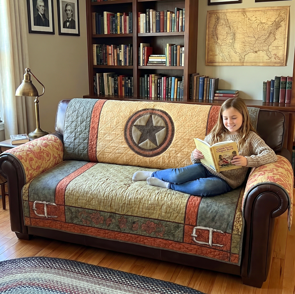 Quilted Sofa Cover with Texan Star