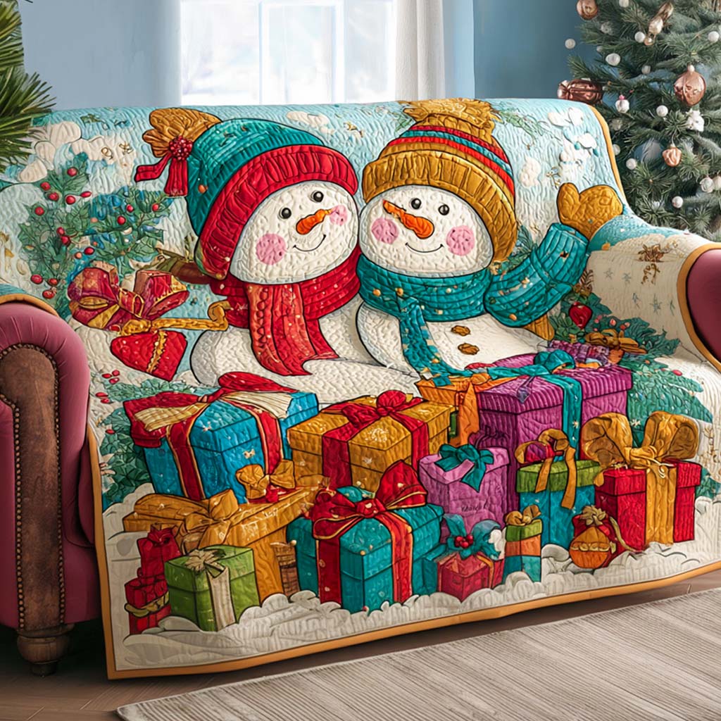 Quilted Sofa Cover with Christmas Design