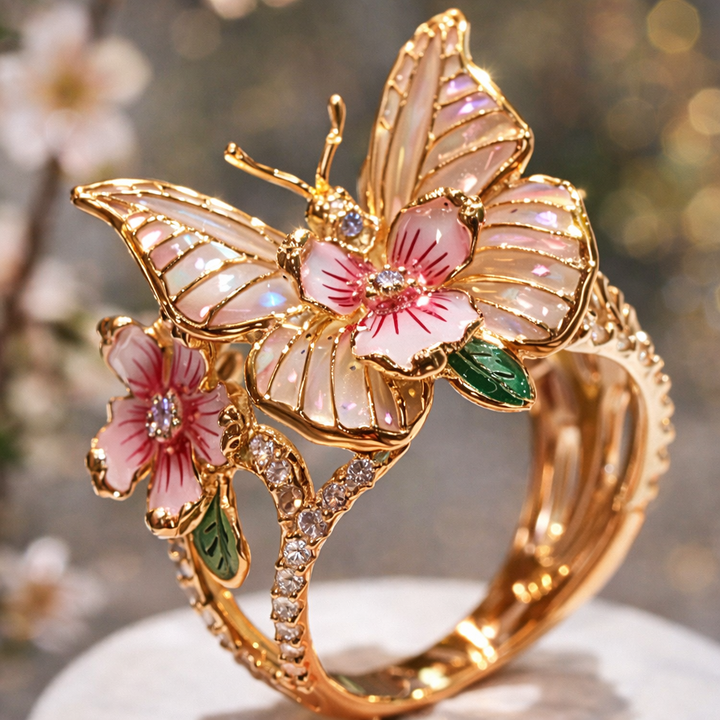 Shiny Butterfly Ring with Zirconia