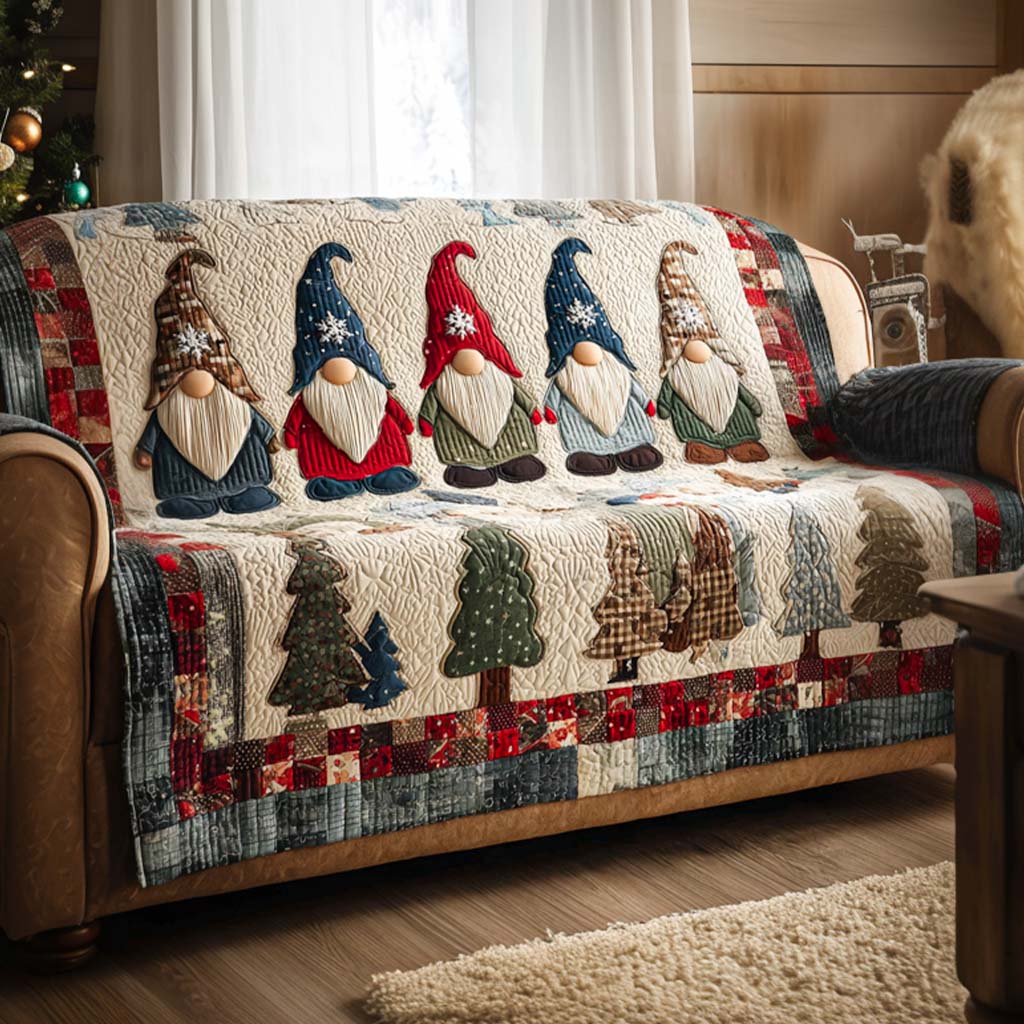 Quilted Sofa Cover with Christmas Design