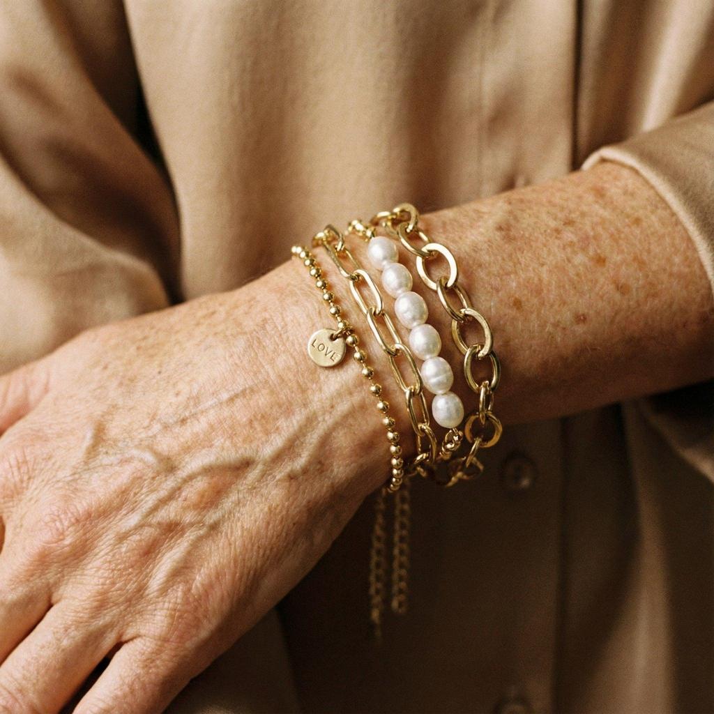 Gold Bracelets with Daisies