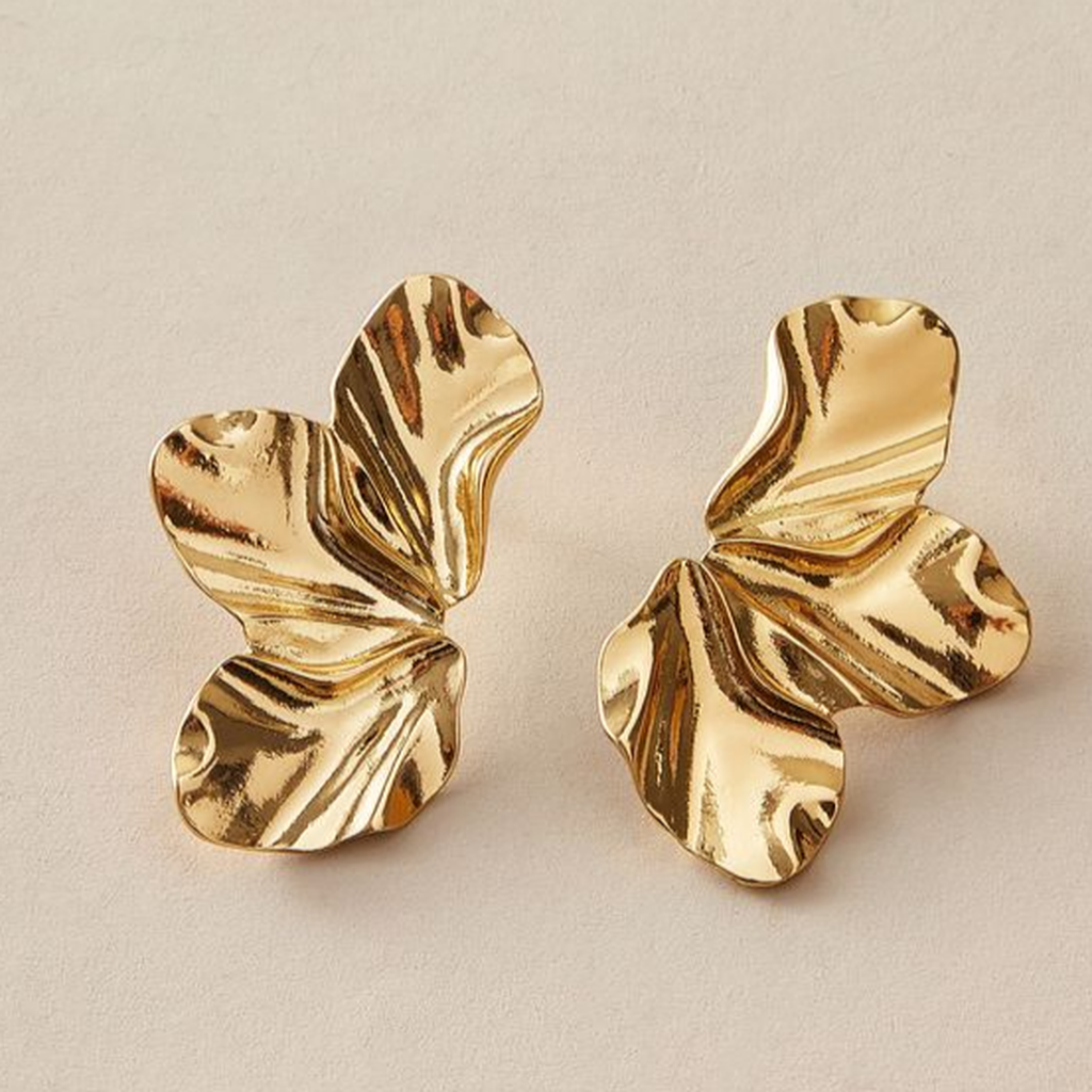 Gold Earrings “Half Flower”