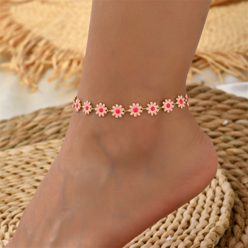 Gold Anklet “Daisies”