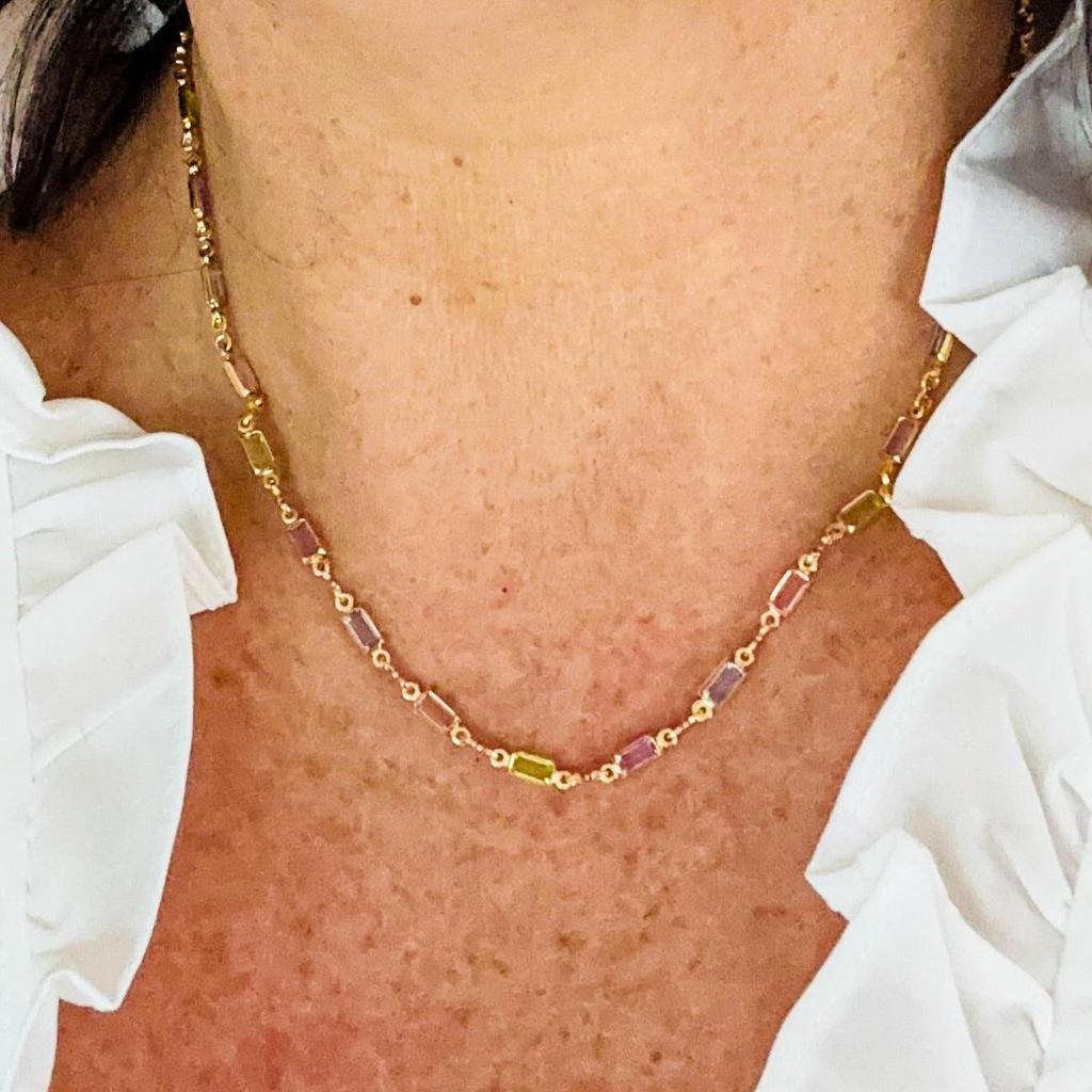 Isabella Necklace with Colourful Zirconia