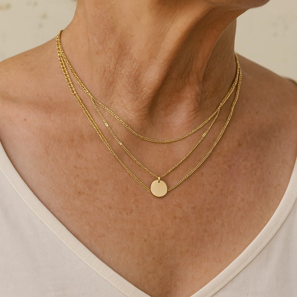 Two-Tone Necklace in Gold and White Gold