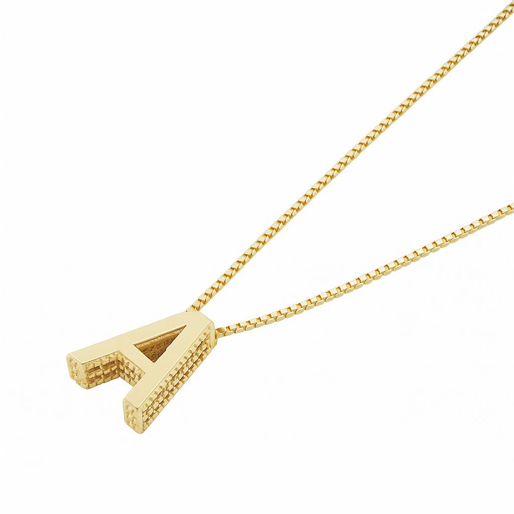 Necklace with Initial in Gold
