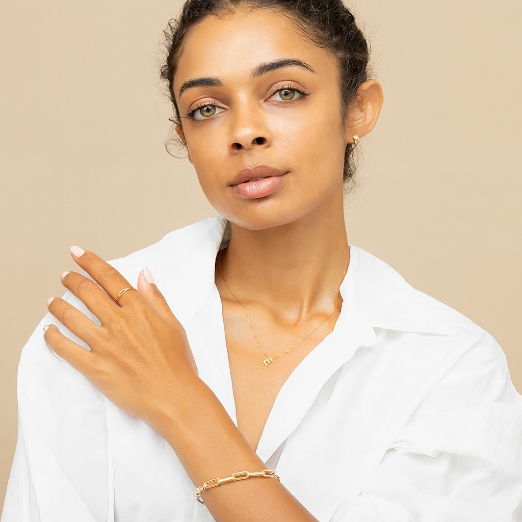 Necklace with Initial in Gold