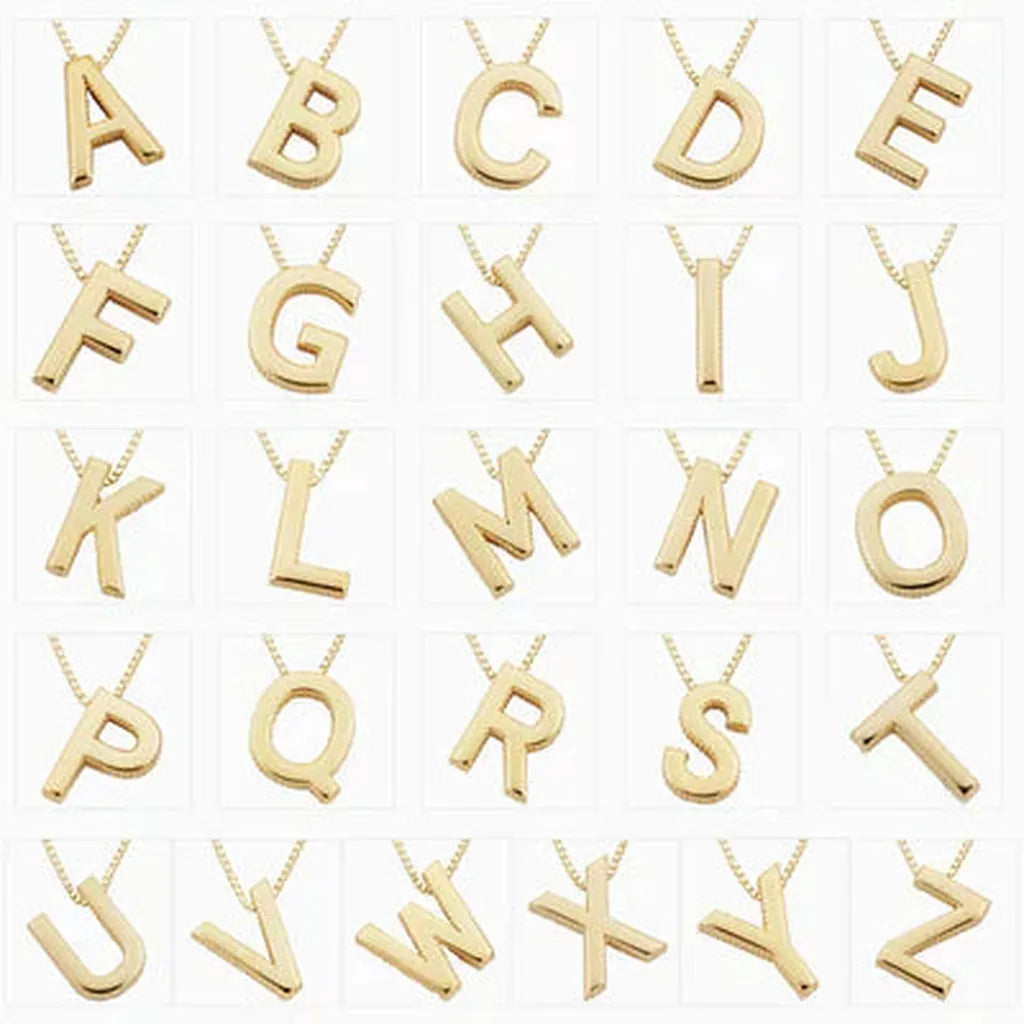 Necklace with Initial in Gold