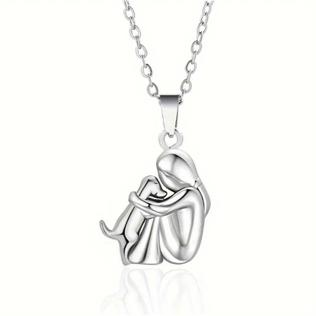 Necklace “Girl Hugs Dog”