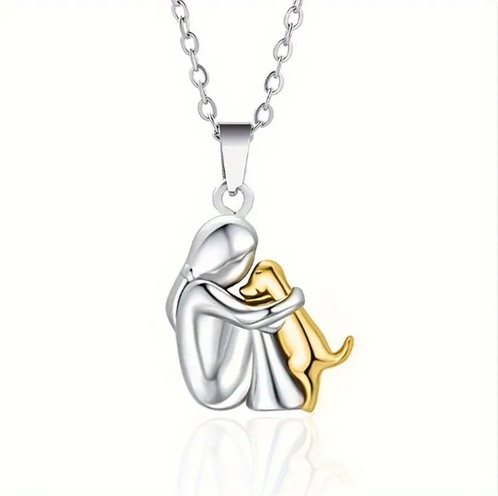 Necklace “Girl Hugs Dog”