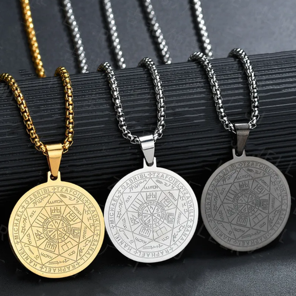 Necklace with Medal “Angel and Six Stars”