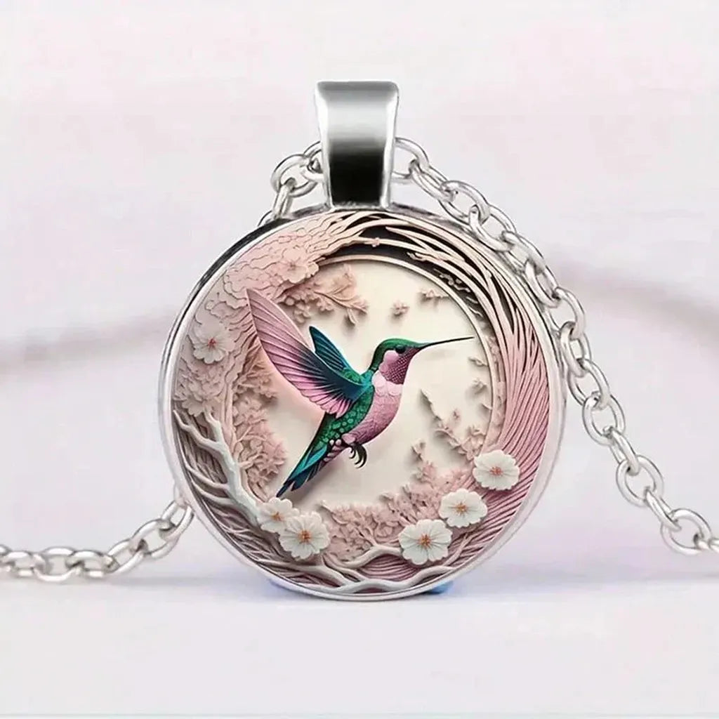 Swallow Pendant under Glass Dome