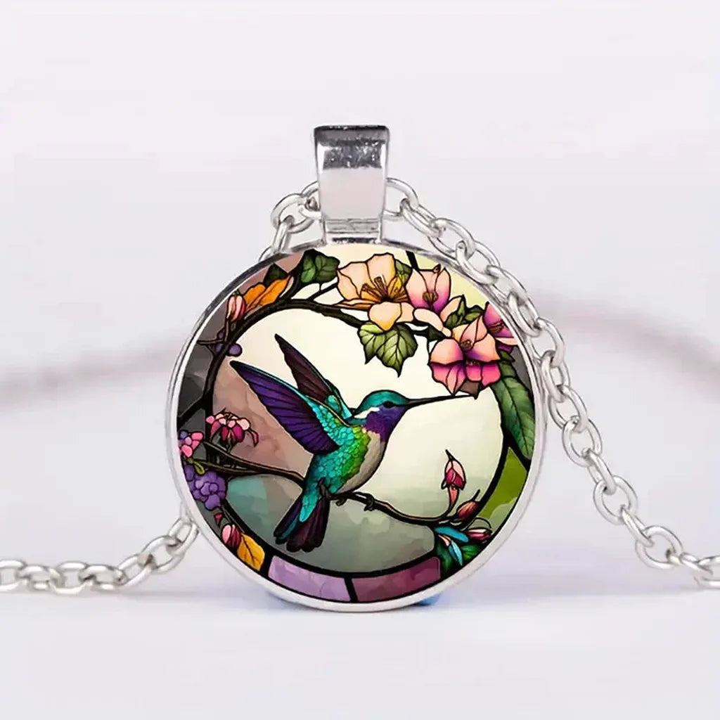 Swallow Pendant under Glass Dome