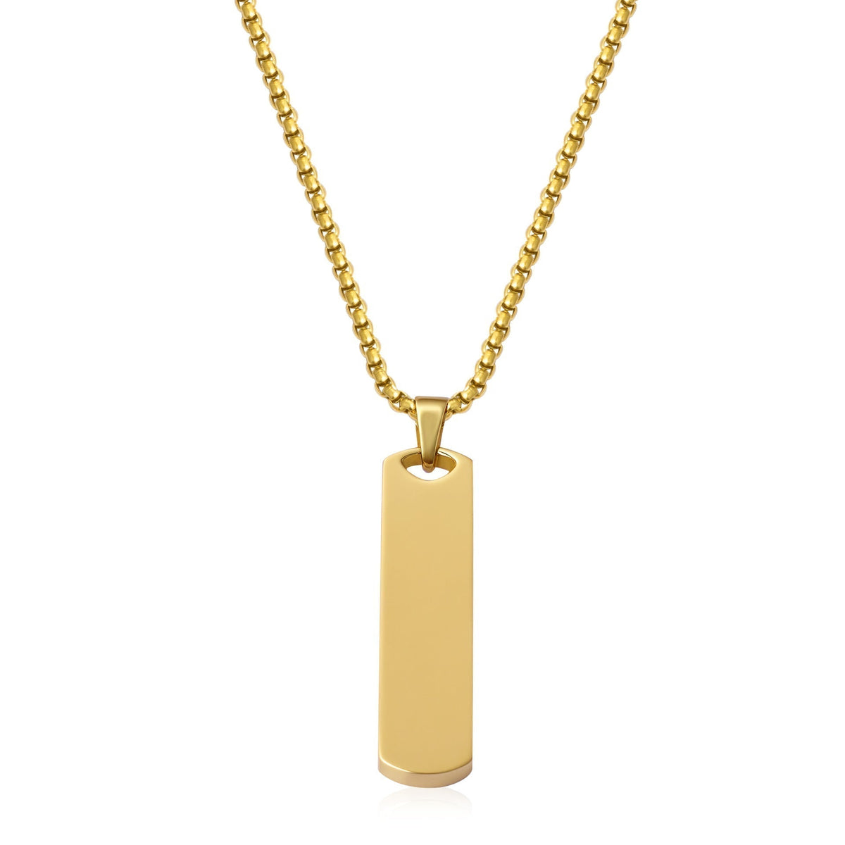 Necklace with Plaque Pendant “Core” | Gold