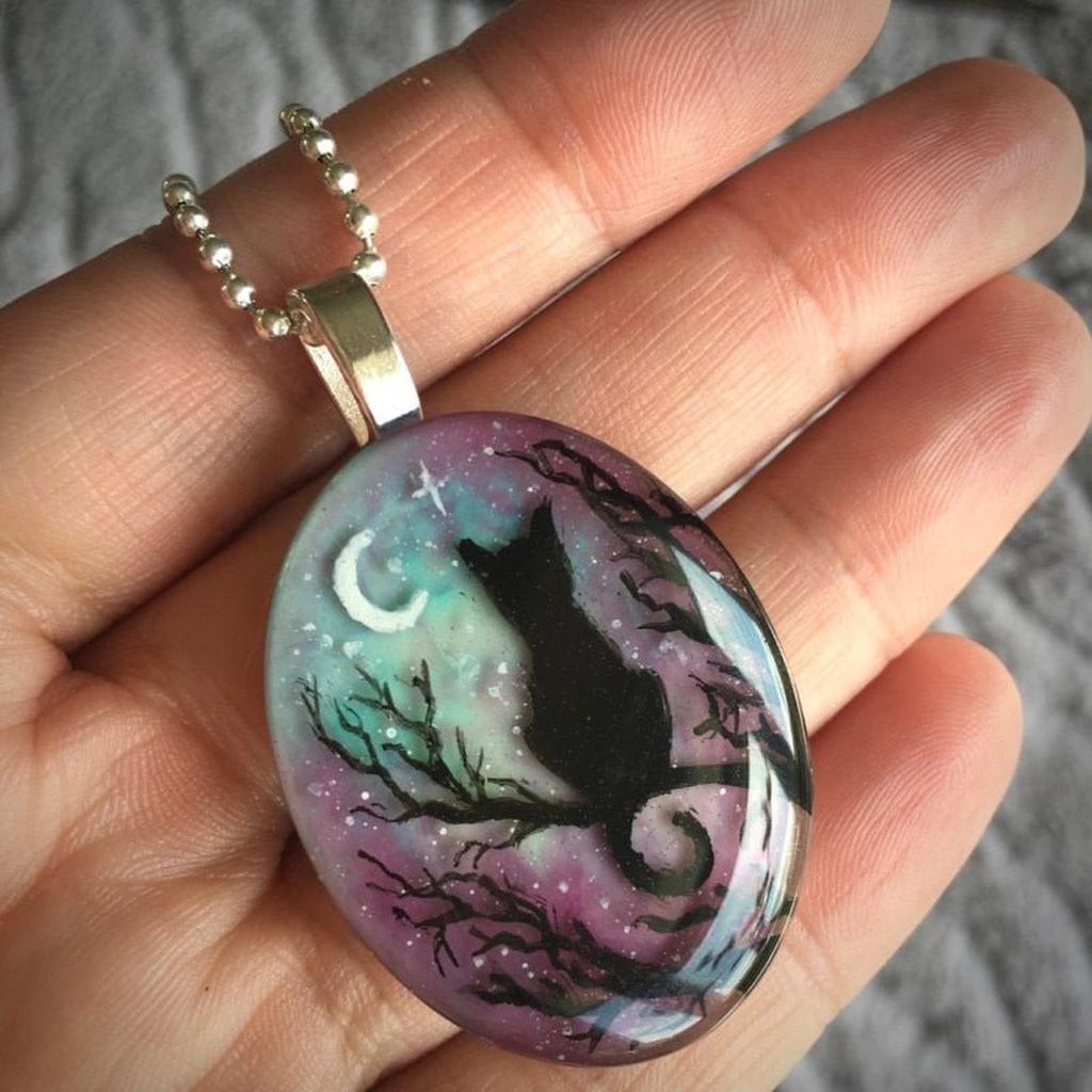 Necklace with Enchanted Tomcat “The Starry Night”