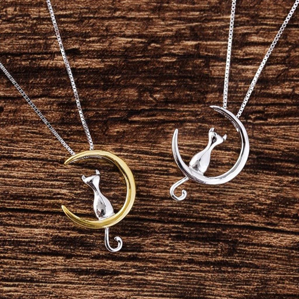 Necklace with Moon and Cat