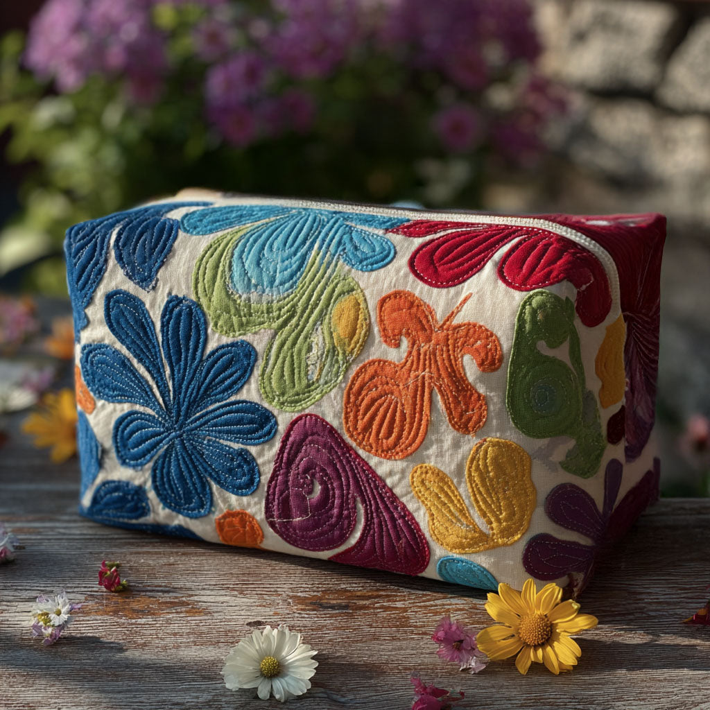 Quilted Makeup Bag with Harmonious Pattern