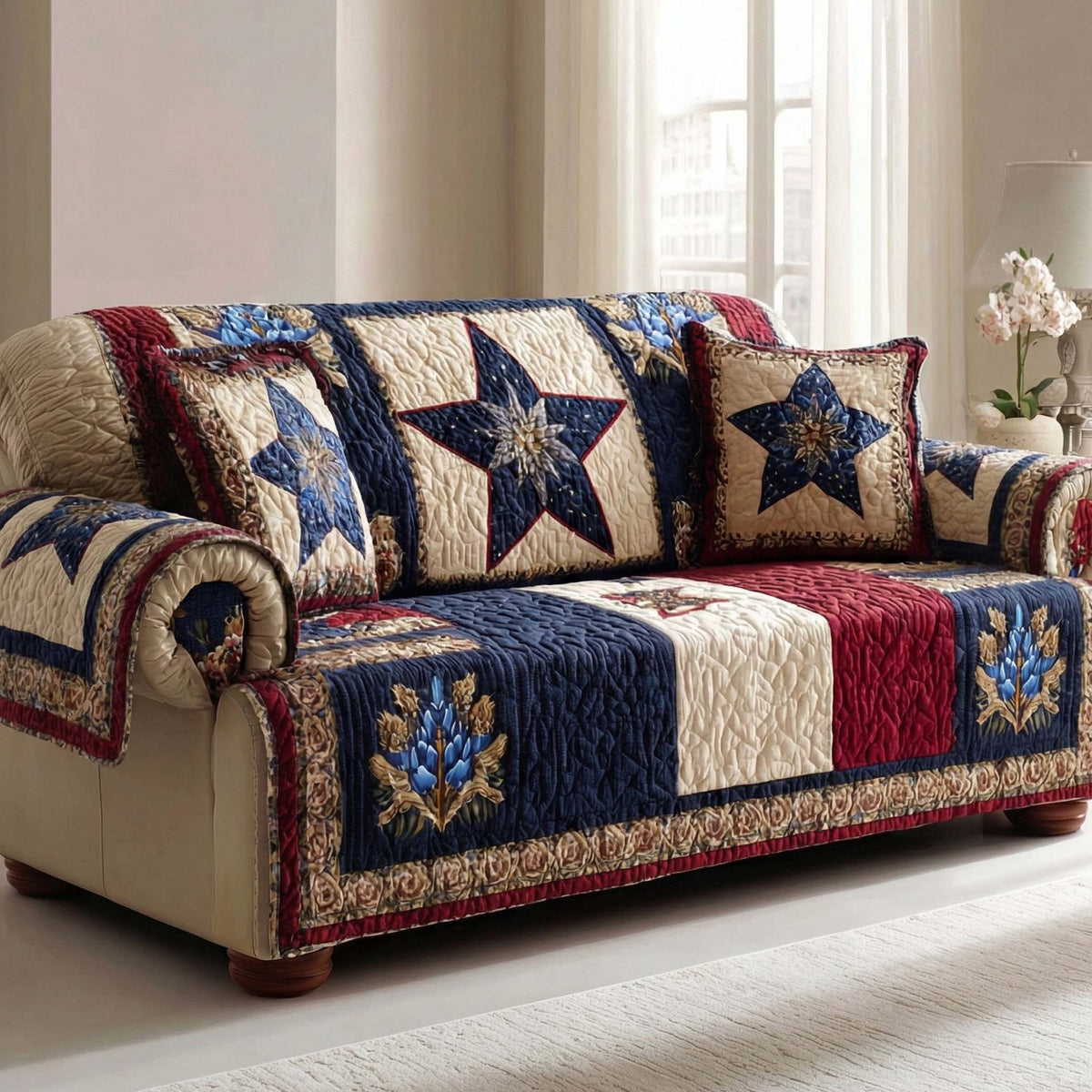 Quilted Sofa Cover – American Style