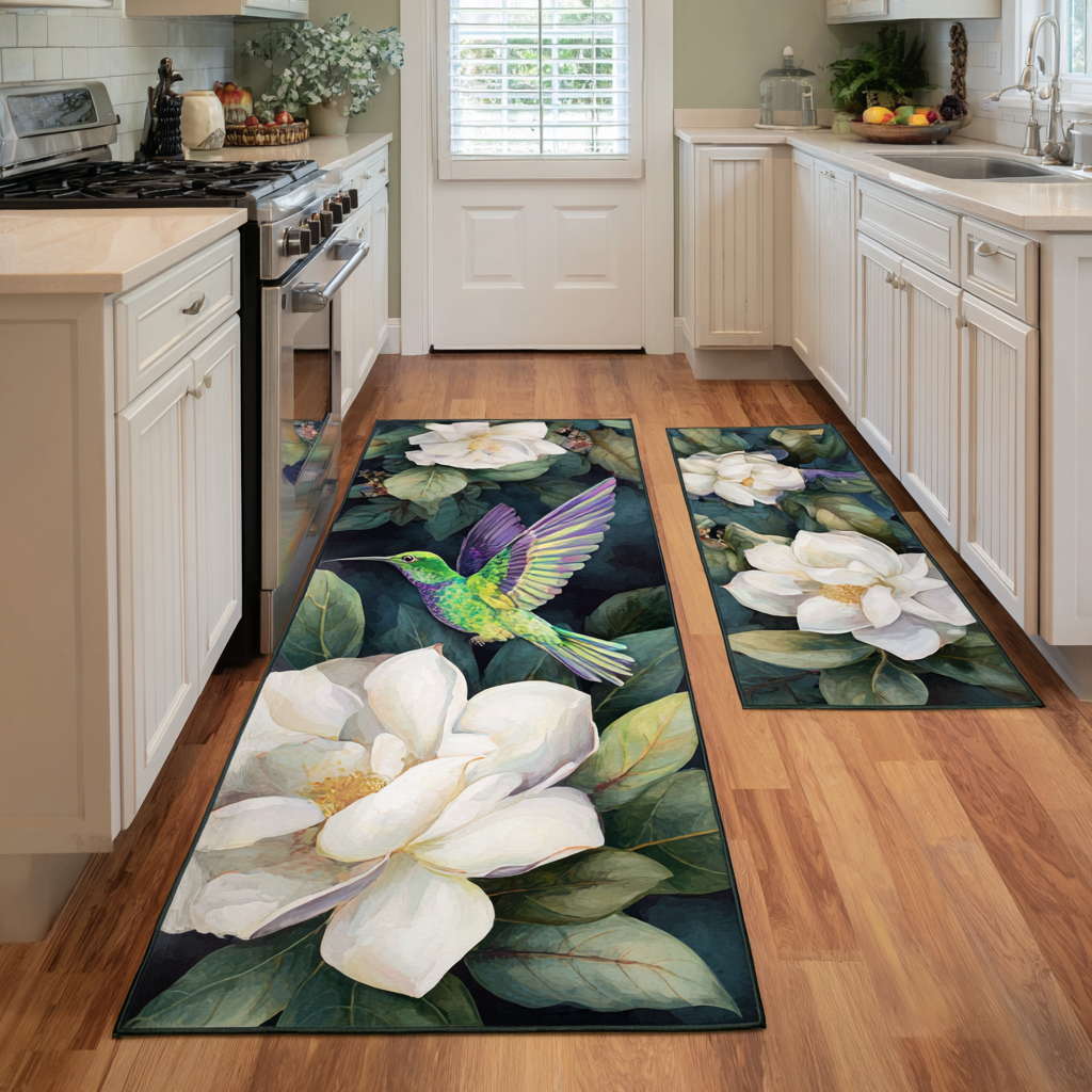 Non-Slip Kitchen Rug – Hummingbird
