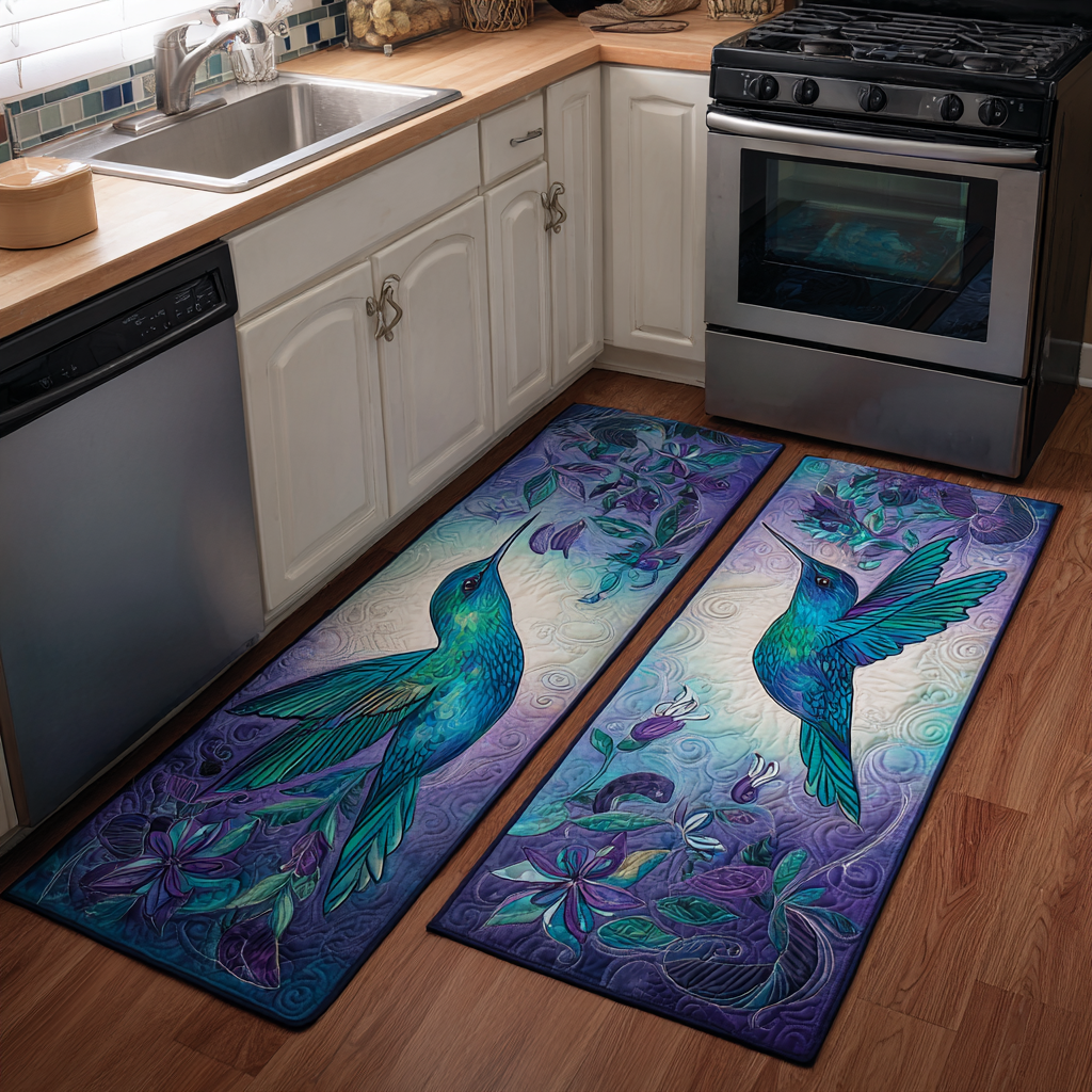 Non-Slip Kitchen Rug – Hummingbird