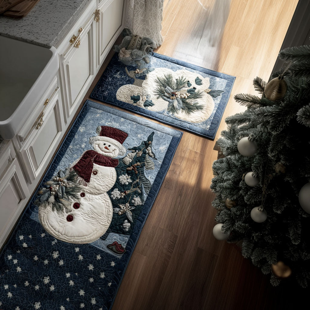 Non-Slip Kitchen Rug – Winter Kitchen Rug Snowman