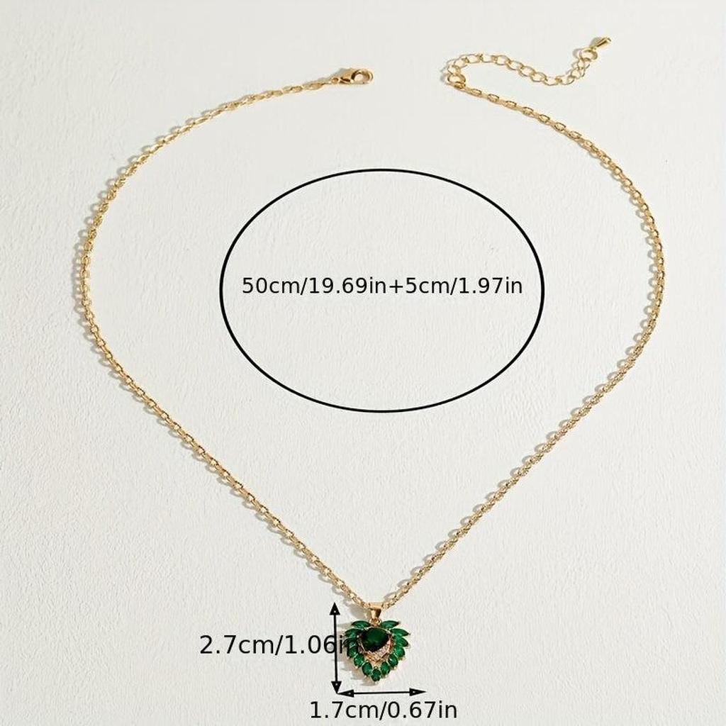 Matilde Necklace with Emerald Green Heart