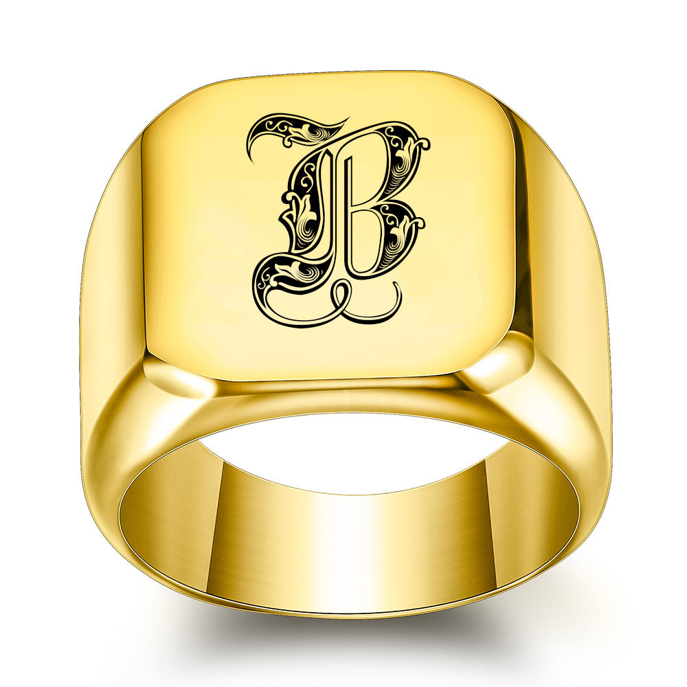 Classic Initial Ring | Gold