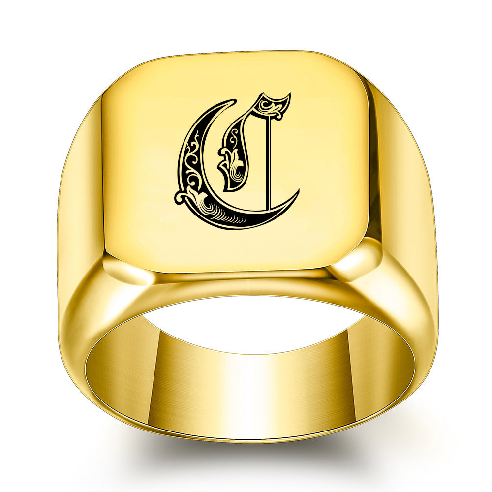 Classic Initial Ring | Gold