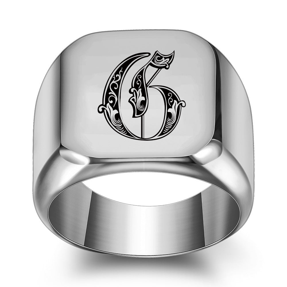 Classic Initial Ring | White Gold